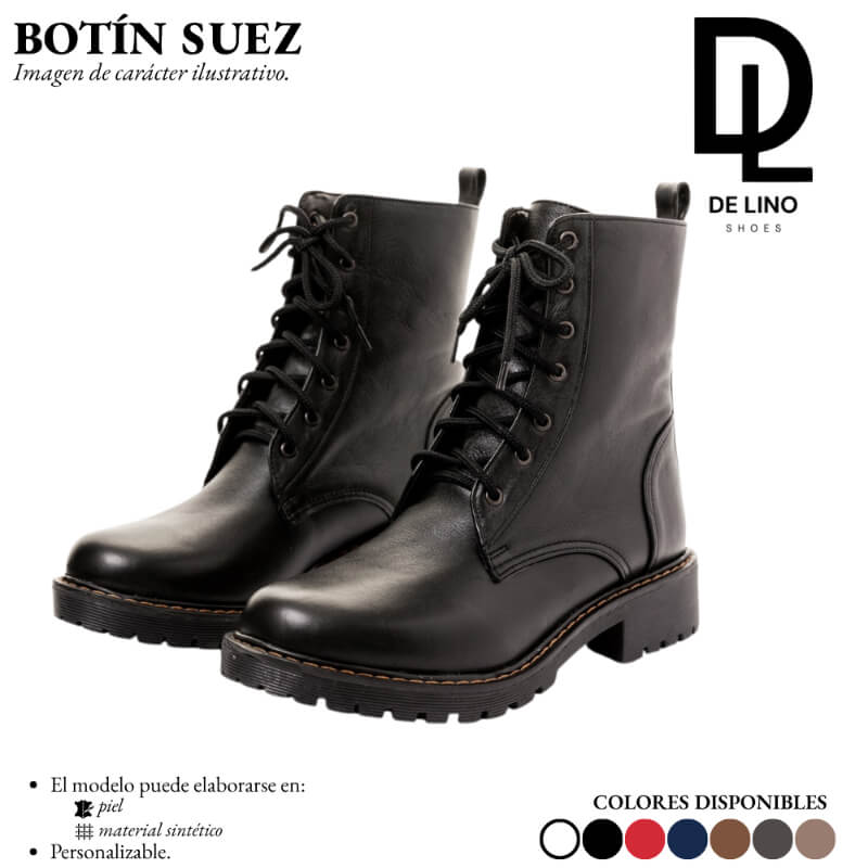 Botín SUEZ Sintético para Mujer – Estilo Militar Urbano, Comodidad Premium y Suela Antiderrapante | Calzado de Lino
