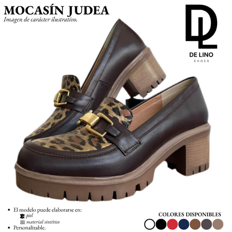 JUDEA Sintético – Mocasín Casual con Tacón y Herraje Decorativo | Estilo y Confort al Mejor Precio