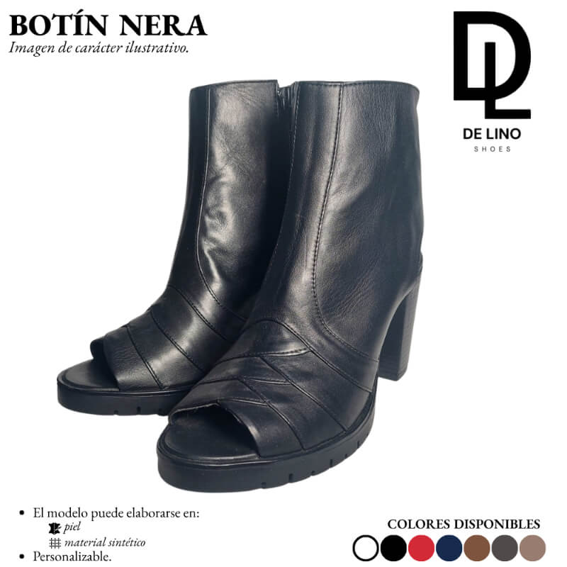 Botín NERA Sintético para Mujer – Elegancia Despuntada, Tacón de 7 cm y Confort Ligero | Calzado de Lino