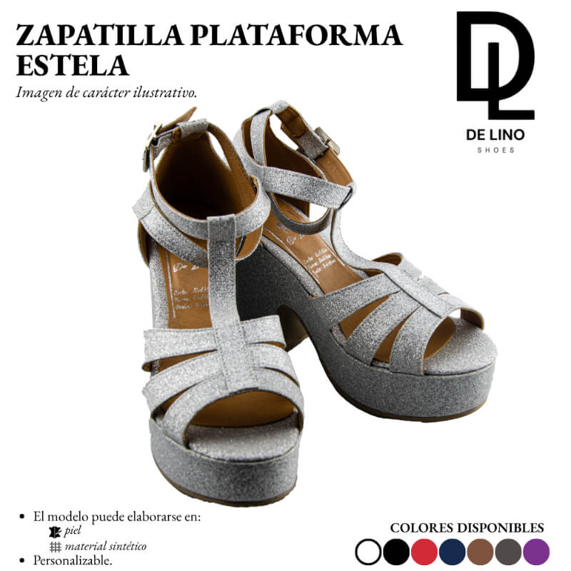 Zapatilla de Plataforma ESTELA en Piel – Elegancia con Tacón de 7CM y Sujeción Perfecta | Ideal para Fiestas y Eventos Formales
