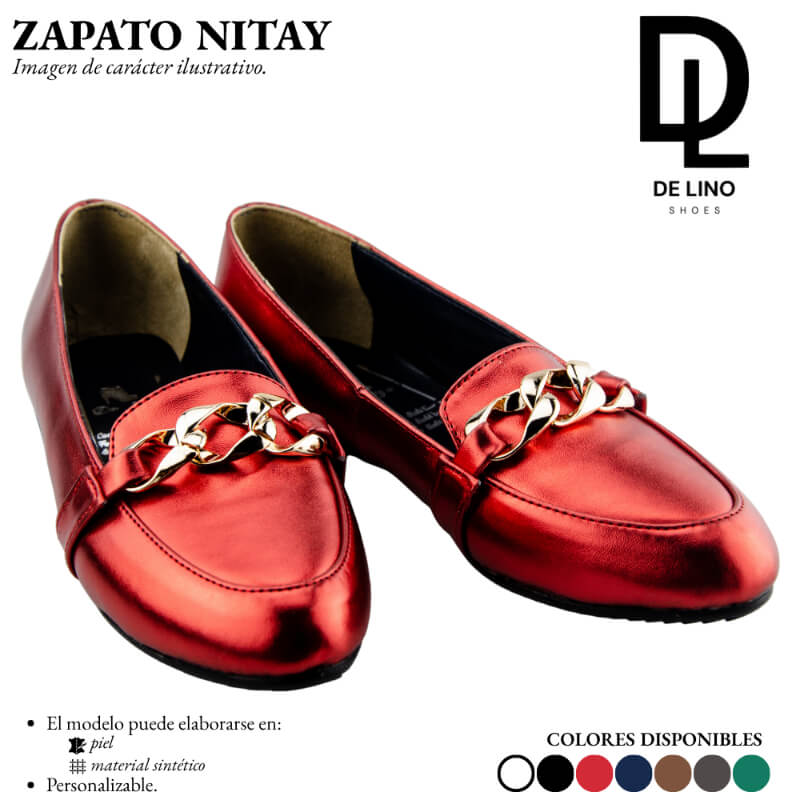 Zapato NITAY Sintético para Mujer – Estilo Casual Sofisticado con Herraje Dorado y Confort Diario | Calzado de Lino