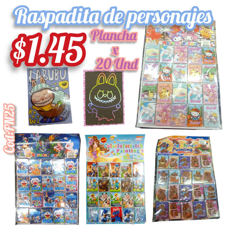 RASPADITA DE PERSONAJES