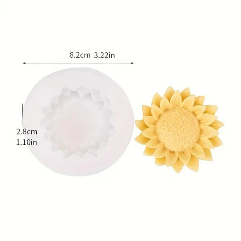 Molde de silicona de girasol grande,para uso en yeso, jabón, cemento, chocolate.