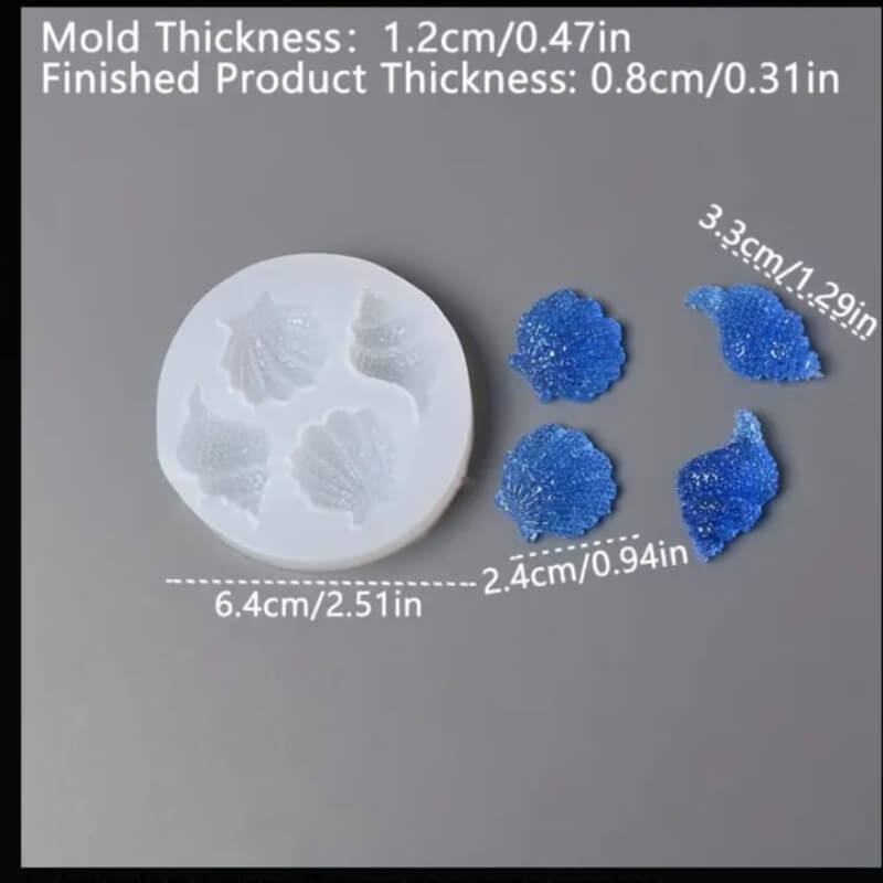 Molde de silicona de varias conchas marinas, para uso en porcelana fria, resina, chocolate.