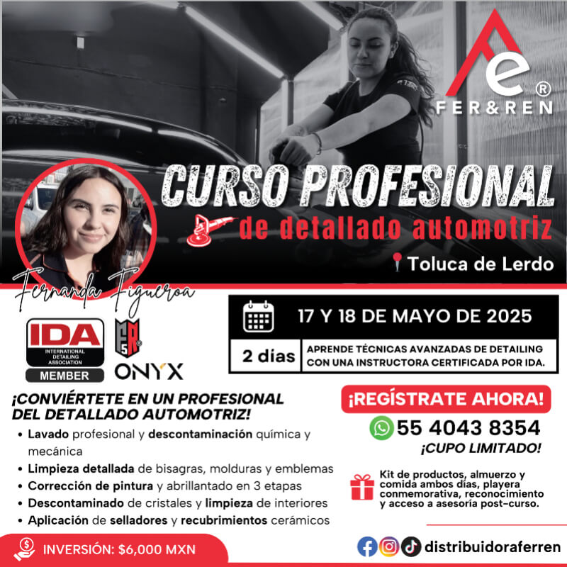 Curso Profesional de Detallado Automotriz en Toluca | Certificación, Kit Incluido y Técnicas Avanzadas