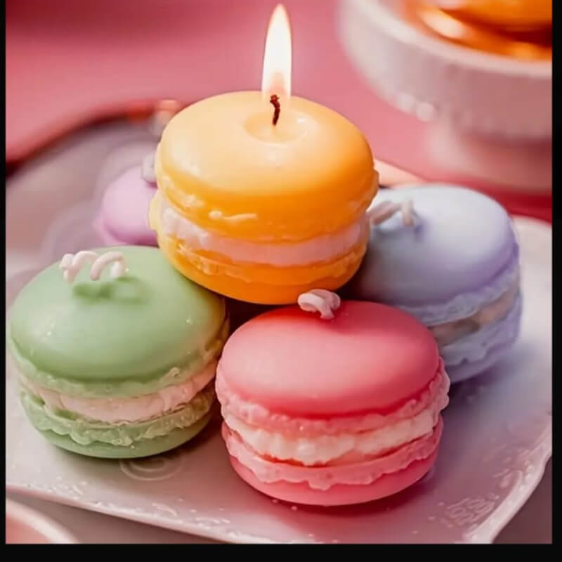 Molde de silicona de macarrón completo para uso en Velas, jabones, yeso, cera, porcelana fría,