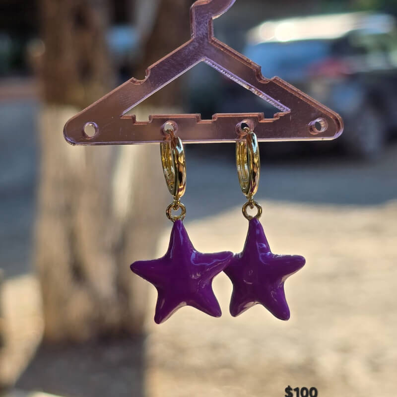 ARETES ESTRELLA MORADO