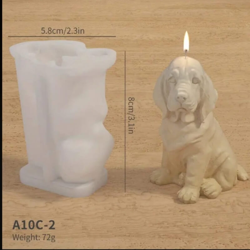 Molde de silicona de perro raza Labrador retriever para uso en Velas, jabones, yeso, resina.