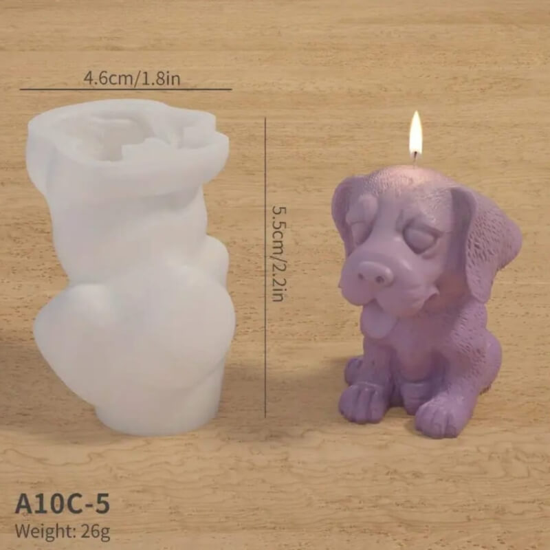 Molde de silicona de varios perros para uso en Velas, jabones, yeso, resina. (valor unitario)