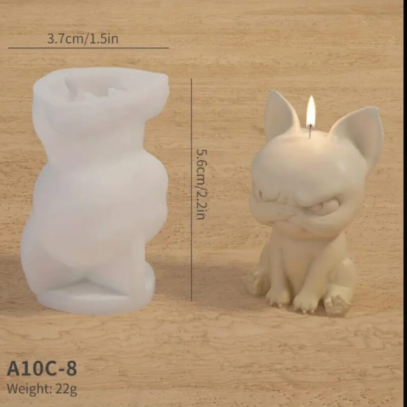Molde de silicona de perro raza Chihuahua para uso en Velas, jabones, yeso, resina.