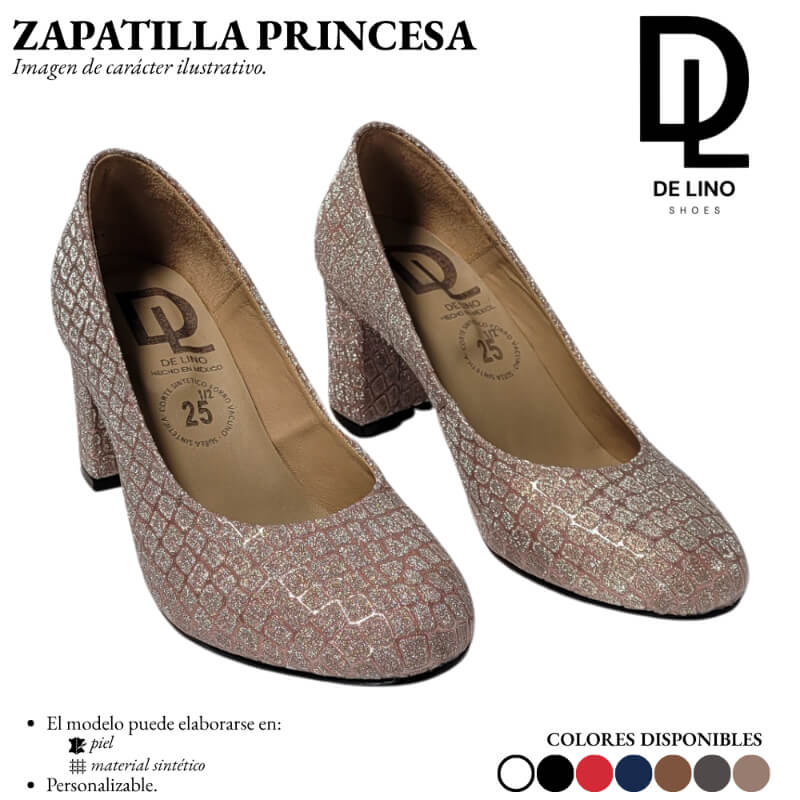 Zapatilla Sintética PRINCESA SIN PULSERA – Estilo Formal y Comodidad Todo el Día | Tacón Redondo de 6CM
