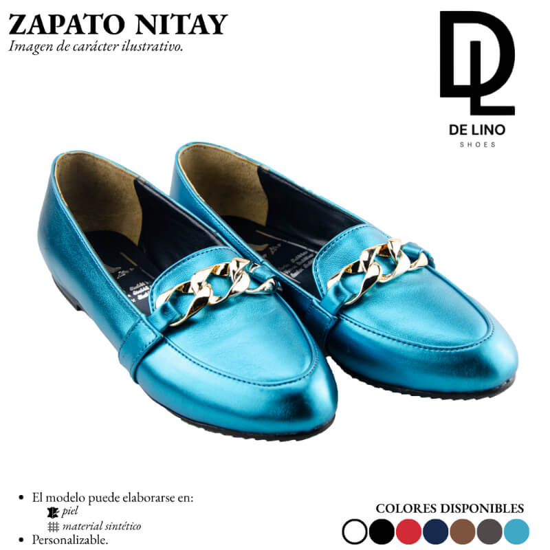 Zapato NITAY de Piel para Mujer – Estilo Casual con Herraje Dorado y Confort Premium | Calzado de Lino