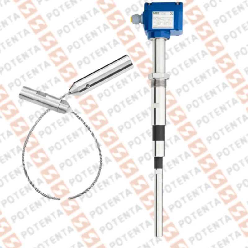 Sensor capacitivo RF3200 nivel sol, Vac/Vdc, relé, 1-1/4npt, l=200mm, kit cuerda 2m, UWT