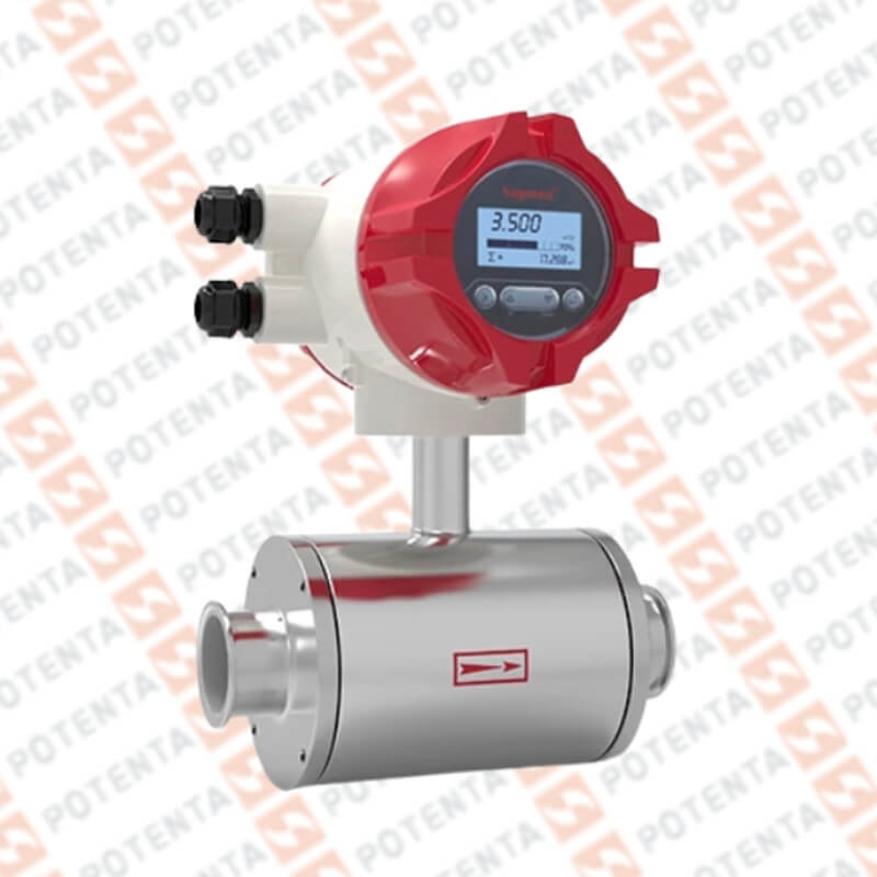 Flujo electromagnético 3-12m3/h, 0.5%, 24v 4-20ma/pul/rs485 tri-clamp SS316/ptfe/316l, DN32,Supmea