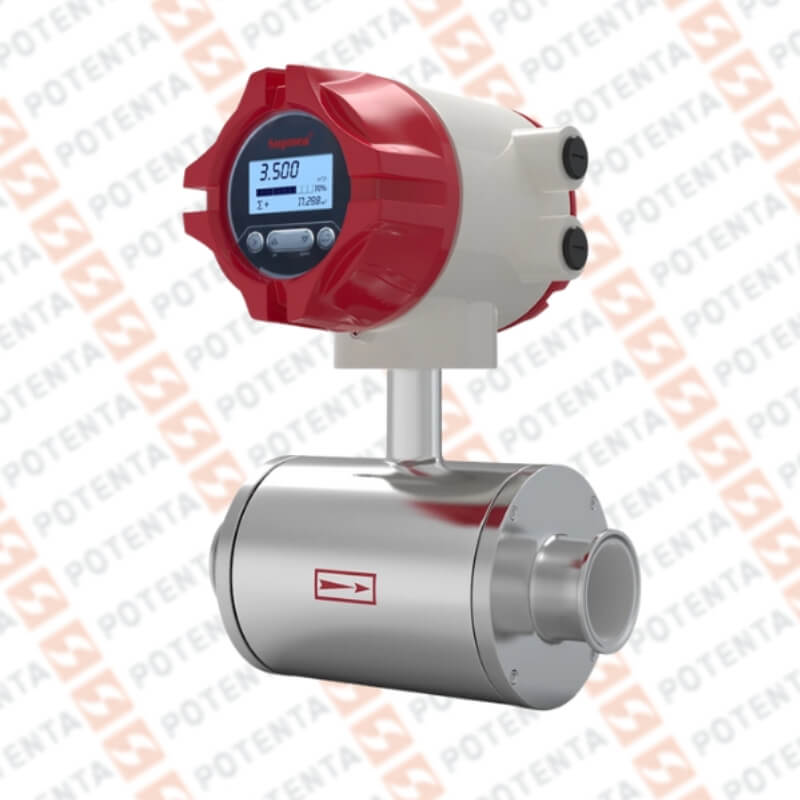 Flujo electromagnético 2-8m3/h, 0.5%, 24v 4-20ma/pul/rs485 tri-clamp SS316/ptfe/316l, DN25, Supmea