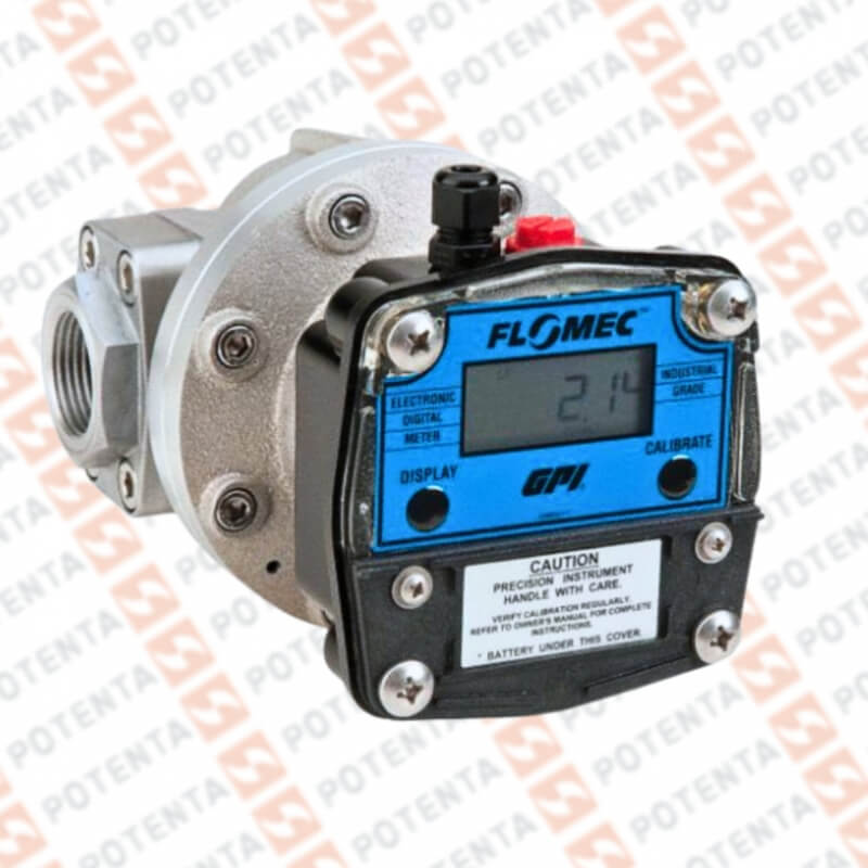 Flujometro OM, eng oval, display, 20-400gpm, 4-20mA+hart/pulsos, 80°C, alu, 4npt-H, Flomec