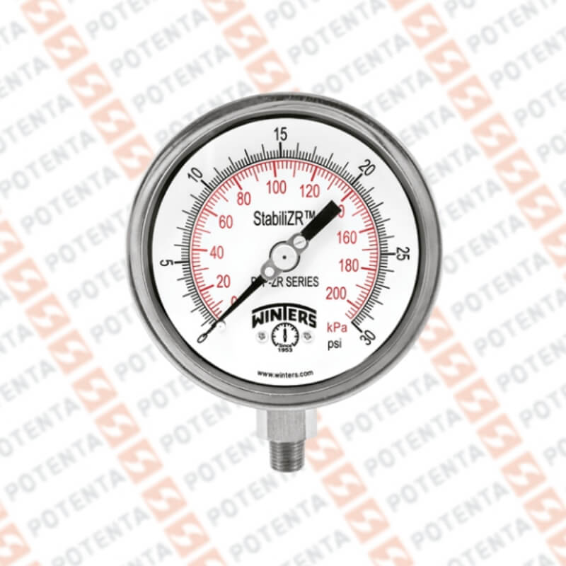Vacuometro PFP, dial 2.5 ZR, -30…..0inhg 1.5%, 1/4npt inf, ss, ip66 Winters