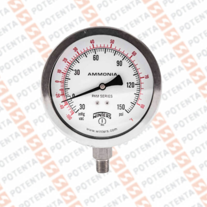 Manovacuometro PAM, dial 4, ZR, -30inhg-0-150psi/°f 1%, 1/4npt inf, ss/ss, Winters