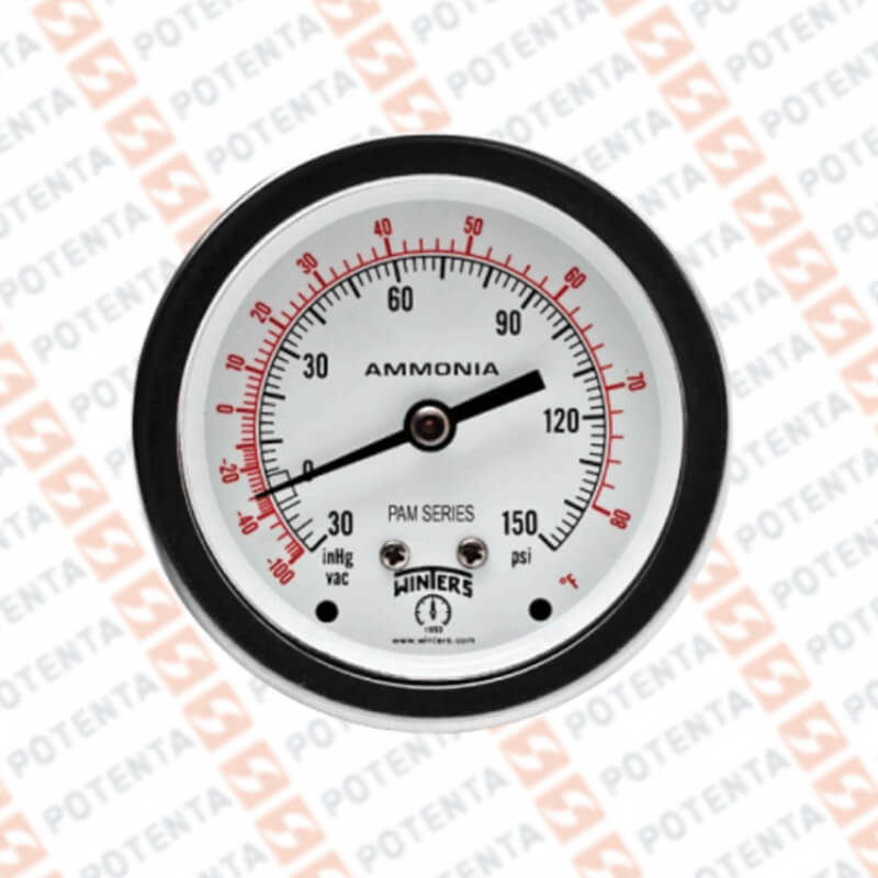 Manovacuometro PAM, dial 4, ZR, -30inhg-0-150psi/°f 1%, 1/4npt post, ss/ss, Winters