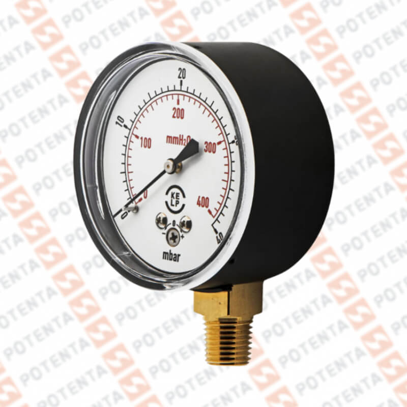 Manometro PLP dial 2.5, 0-40mbar/mmh2o 2%, 1/4npt inf, ss/laton, ip52, Winters