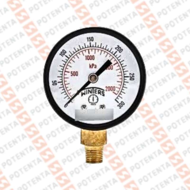 Manometro PPC, dial 4.5 ZR, 1/2npt inf, 0…300psi/bar, fe/ss, certif, Winters