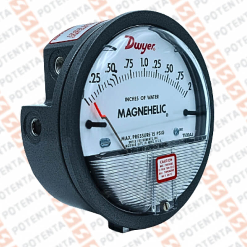Manometro presion diferencial magnehelic 2000 dial 4, 0-2in-wc, Con=2x1/8nptf, ip67, Dwyer