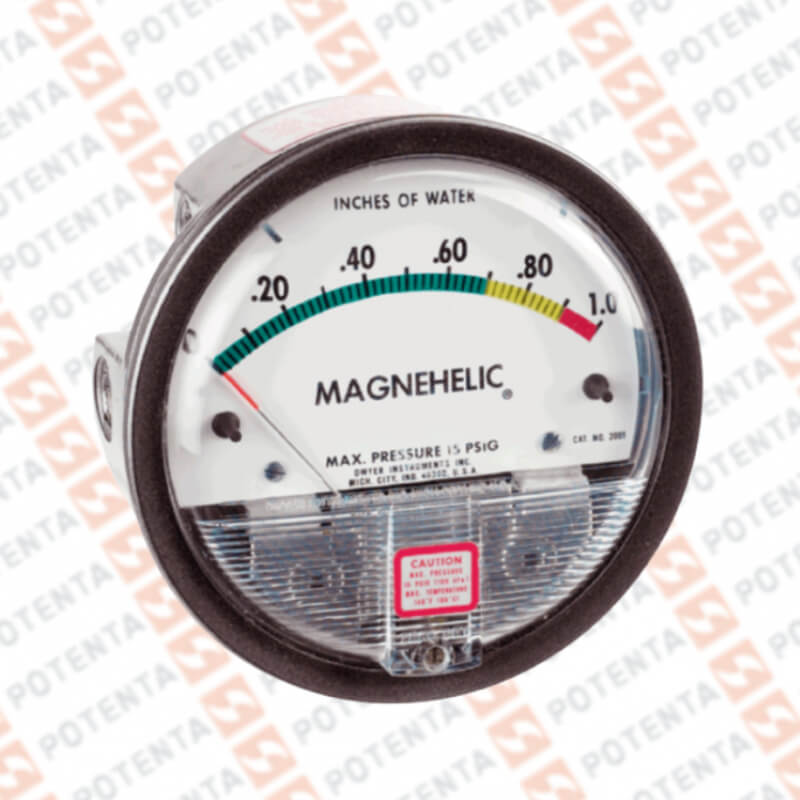 Manometro presion diferencial magnehelic 2000 dial 4, 0-1.0in-wc Con=2x1/8nptf, ip67 Dwyer