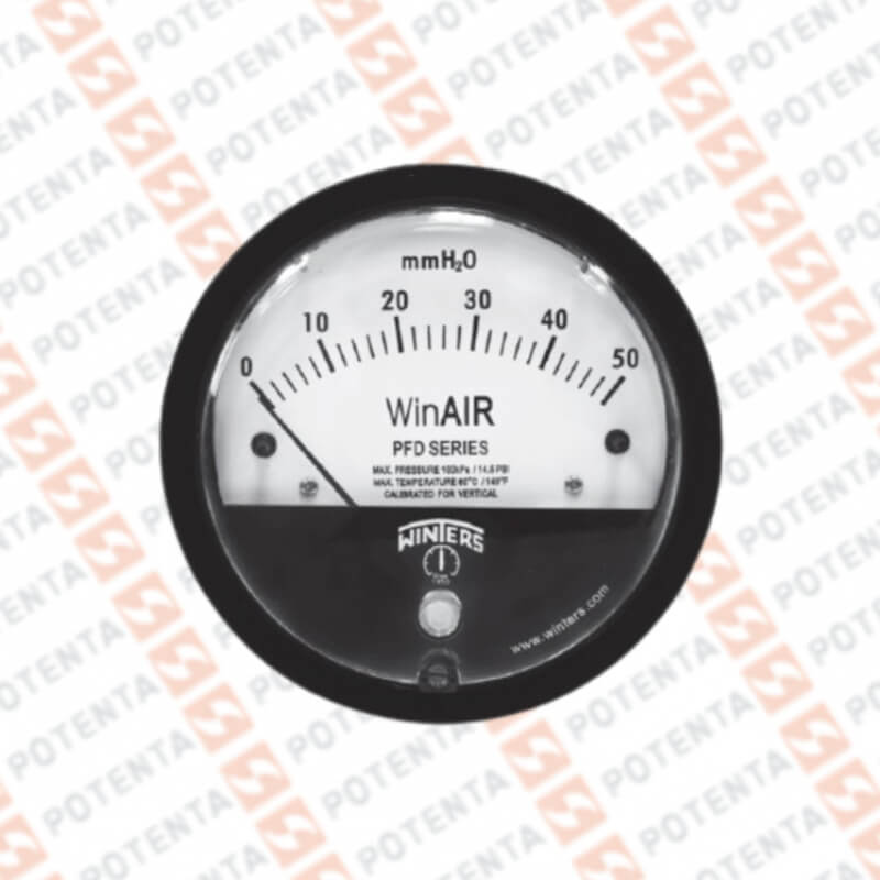 Manometro presion diferencial pfd, dial 4, 0-50pa, Con=2x1/8npth, set point, ip67, Winters
