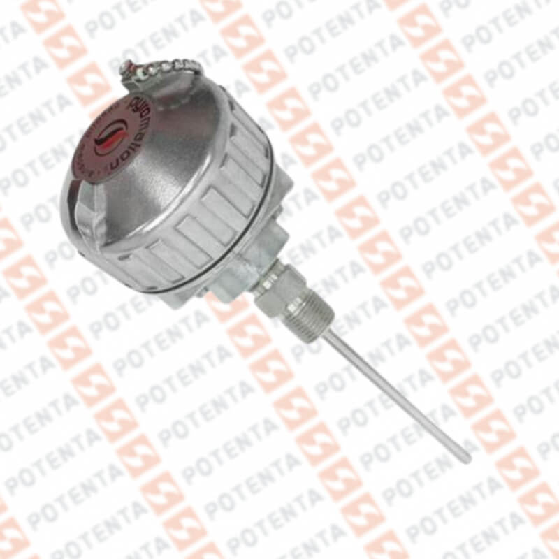 Rtd PT100-3h GP01, cabezal aluminio, b=1/4x8plg, 1/2npt, -200-200°C, Pyromation