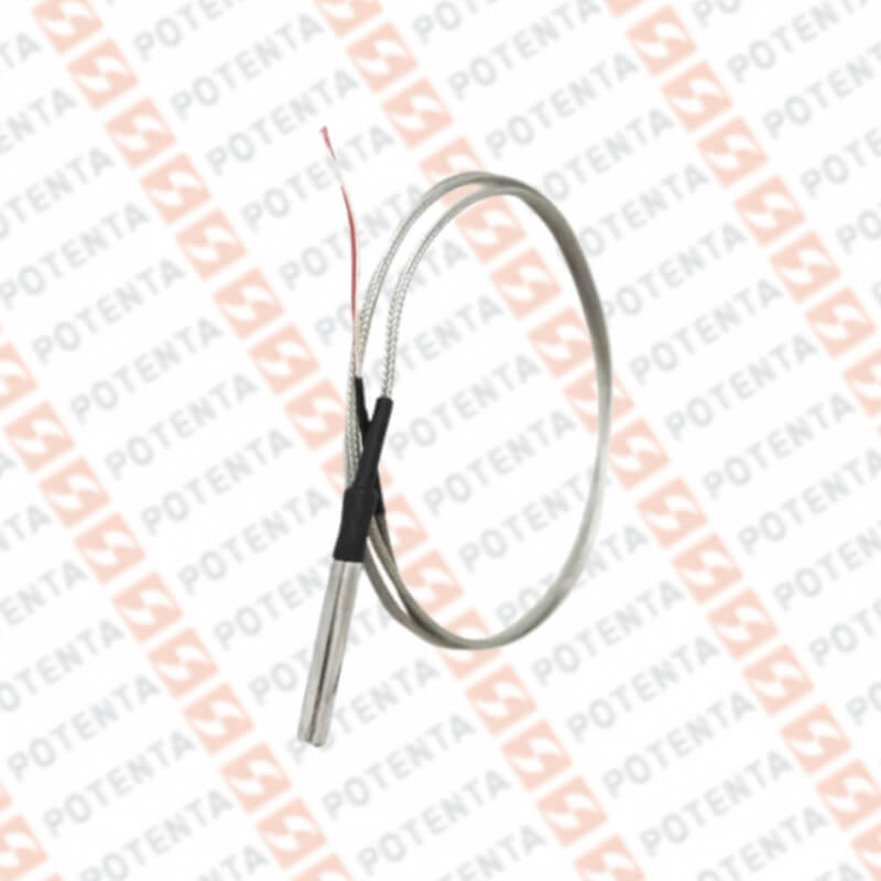 Rtd PT100-3h PL02, cartucho, b=1/8x1plg, -200-200°C, Cable malla ss 2m, Pyromation