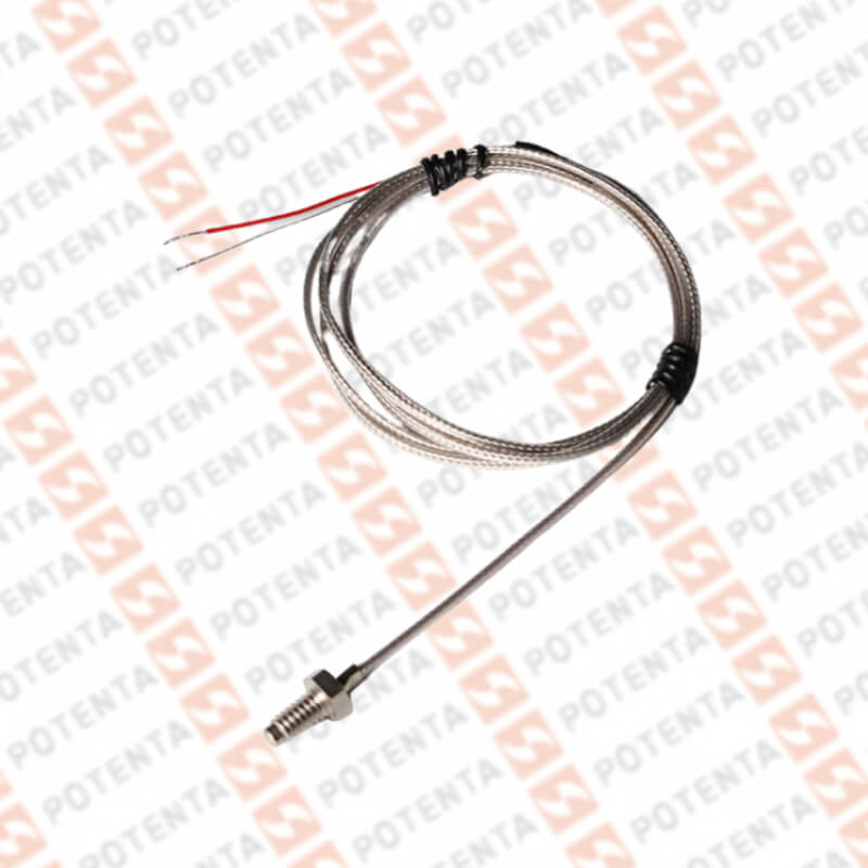 Rtd PT100-3h PL04, bayoneta resorte 8plg, cam=7/16plg, Cable malla ss 2m, Pyromation