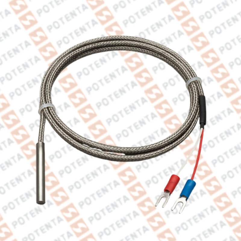 Termocupla J PL01, cartucho, b=3/16x1plg, 0-521°C, cable malla ss 2m, Pyromation