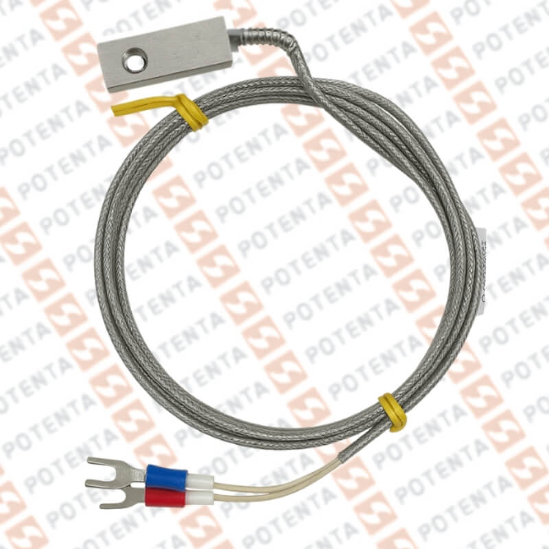 Termocupla J PL10, anillo 4-5mm, 0-621°C, cable malla ss 2m, Pyromation