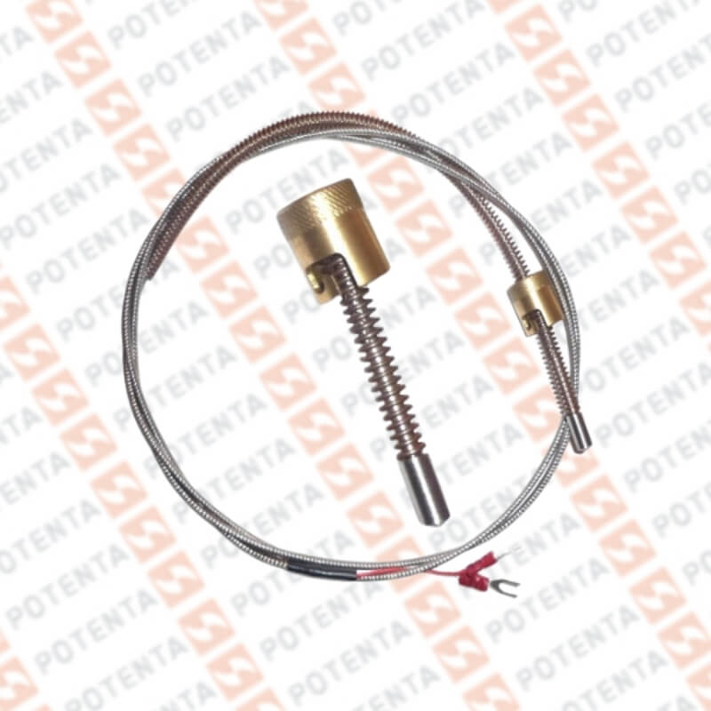Termocupla K PL03, bayoneta resorte 12plg, cam=7/16plg, Cable malla ss 2m, Pyromation