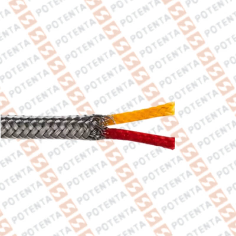 Cable para Termocupla tipo K, 24awg-flexible, 482°C, malla ss, Pyromation