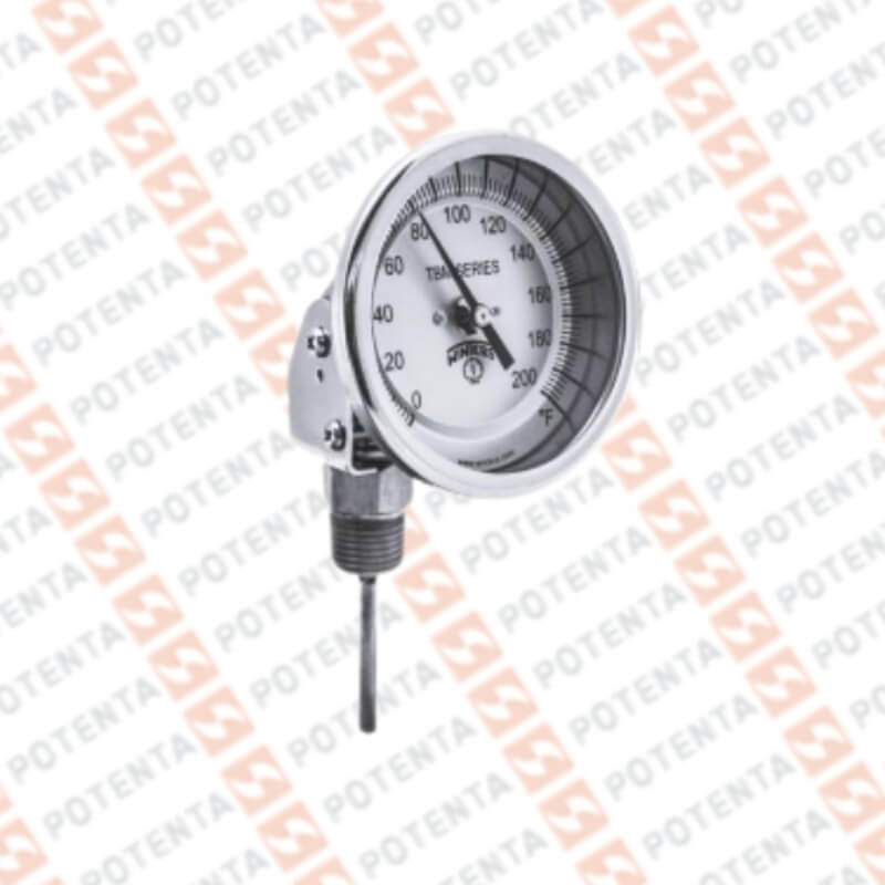 Termometro TBM, dial 5, 0-300°C 1%, b=1/4x4plg, Con=1/2npt ajustable, SS, Winters