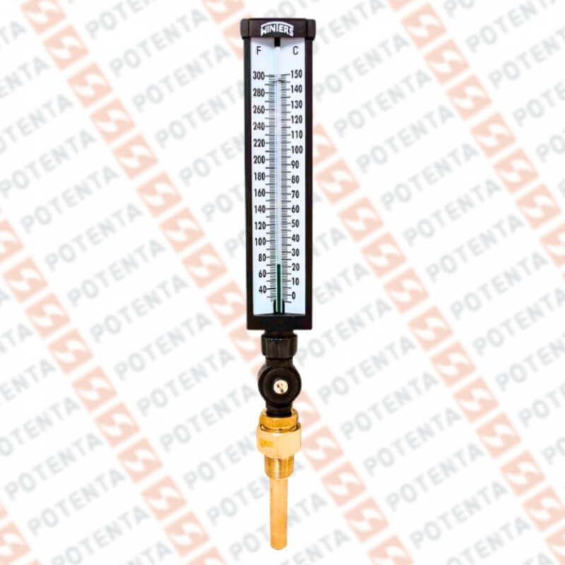 Termometro TIM, vertical escala 9plg, 0-150°C/f 1%, l=3.5plg, 3/4npt, Winters