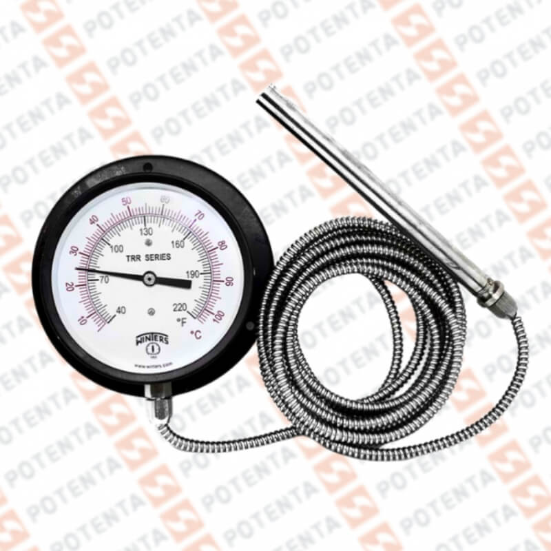Termometro TRR, remoto dial 4, 0-100°C 2%, b=1/2x6plg, capilar 3m inf, Winters