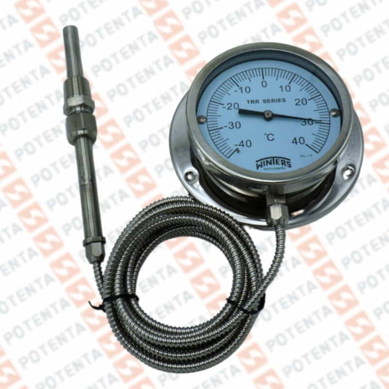 Termometro TRR, remoto dial 4, -40...40°C 2%, b=1/2x6plg, capilar 3m inf, Winters