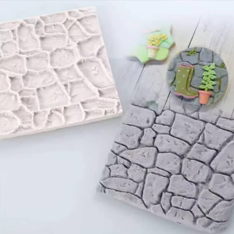 Molde de silicona de moldura estilo textura de pared, para uso en porcelana fría, alimentos, fondant, pastelería.