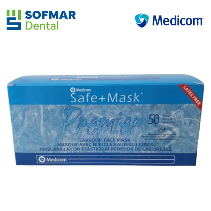 Cubrebocas Safe+Mask Premium 3 Capas con 50 Piezas – Protección Médica de Alta Calidad | MEDICOM – Depósito Dental Sofmar