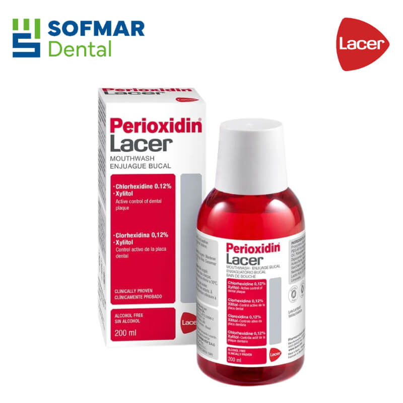 Perioxidin Lacer Enjuague Bucal 200 ml con Clorhexidina 0.12% – Control Antiplaca Efectivo y Sin Alcohol | Depósito Dental Sofmar