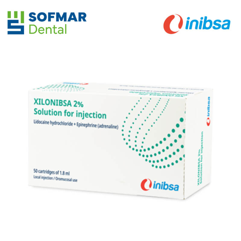 Lidocaína con Epinefrina 2% | 50 Cartuchos de Vidrio 1.8 ml XYON Inibsa – Anestesia Dental Segura y Eficaz | Depósito Dental Sofmar