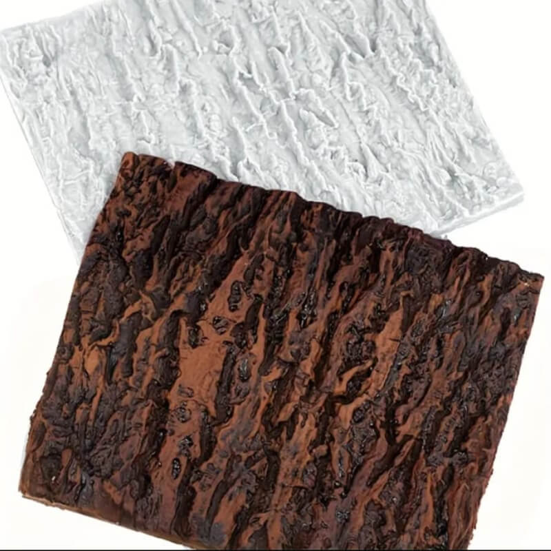 Molde de silicona de textura de corteza de árbol rugozo para uso en Velas, jabón, yeso, chocolate, resina,