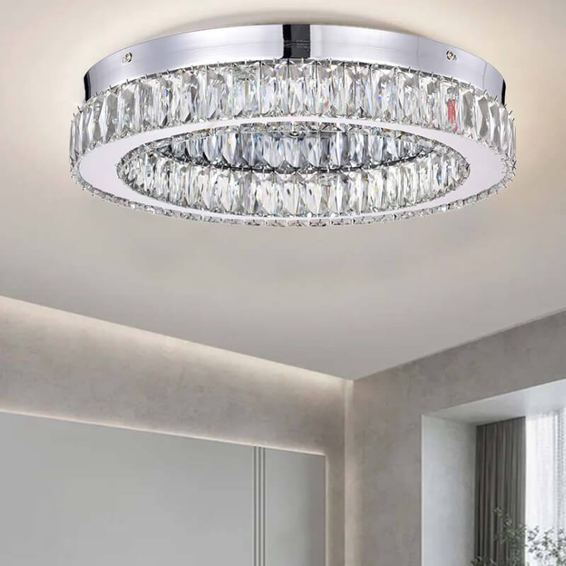Lámpara LED Hansen: Cromado, Cristales K9, 40cm | Proluxes