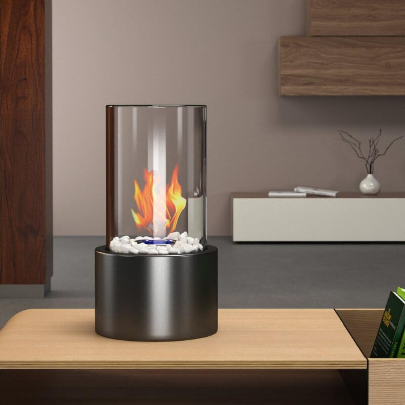 Chimenea Mesa Cilíndrica Metal Negro | Proluxes