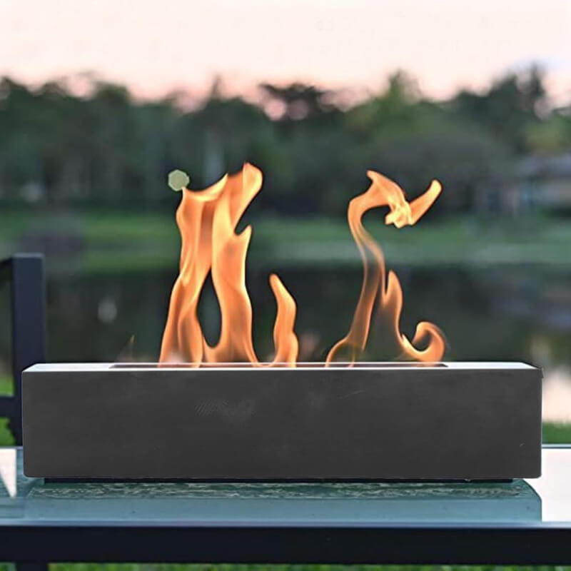Chimenea Mesa Rectangular Cemento Gris 45x10x10cm | Proluxes