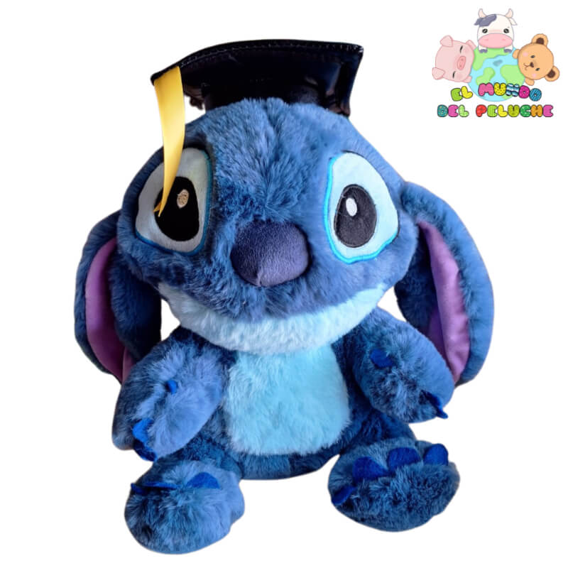 Peluche Stitch con Gorro de Graduado | Diseño Adorable | 27cm x 20cm | El Mundo del Peluche