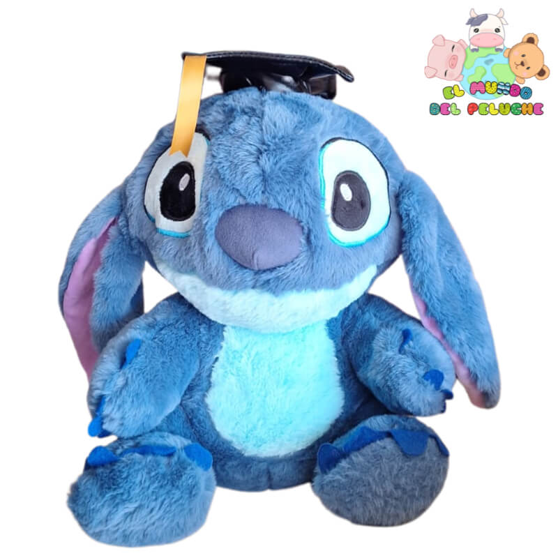 Peluche Stitch con Gorro de Graduado | Modelo Mediano 37cm | Regalo Académico | El Mundo del Peluche