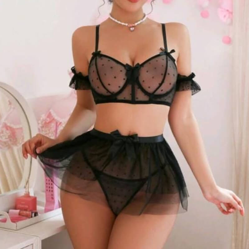 Set de 5 piezas con tutú romántica y encaje By Amor to go